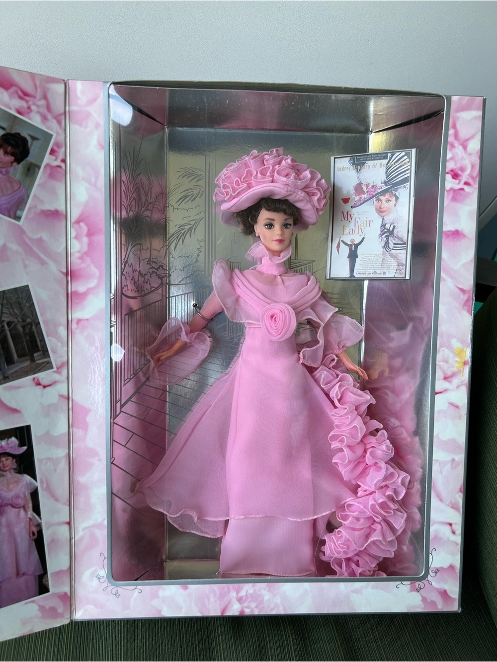 1995 Barbie Eliza Doolittle My Fair Lady Pink Ruffled Gown